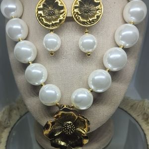 Anthony Alexander Pearl & Flower Pendant Necklace Set